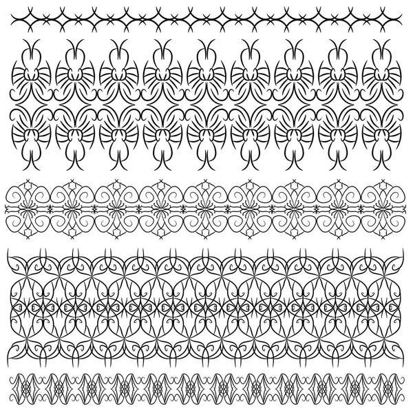 黒白い背景の上のトリムと枠線の詳細 — ストックベクタ