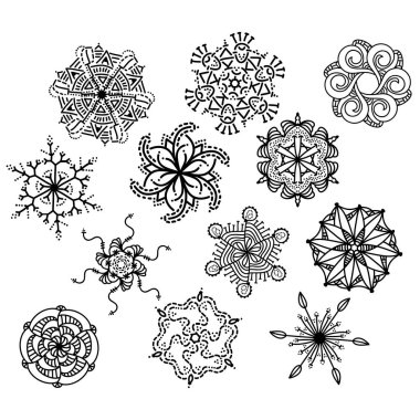 Beyaz arka plan siyah süsleme koleksiyonu