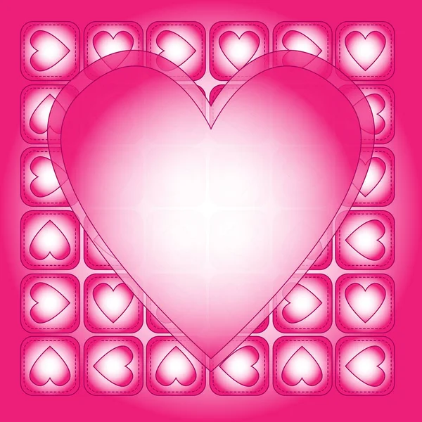 Romántico Rosa Blanco Fondo Del Corazón — Vector de stock