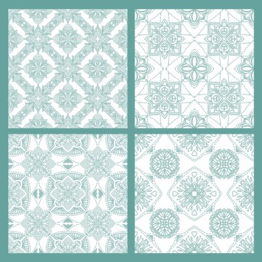 Beyaz arka plan üzerinde Turkuaz Doku Koleksiyonu