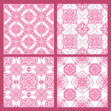 Pembe ve beyaz süs dokusu koleksiyonu