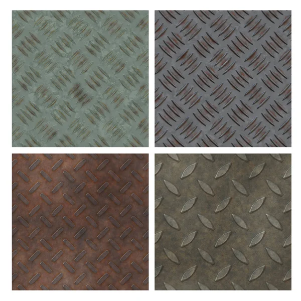 Variety of metallic tiles isolated on white background