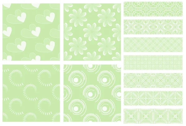Texture Piastrelle Verdi Bianche Collezione Finiture — Foto Stock