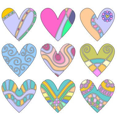 Renkli sevimli kalp süsleri