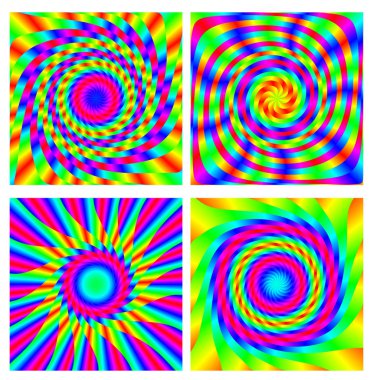 Renkli tekerlekler, neon arkaplan