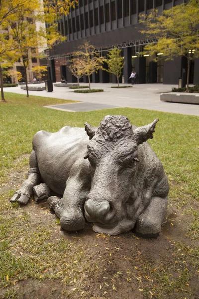 Toronto Canada Novembre 2016 Scultura Mucche Parco Nel Centro Della — Foto Stock