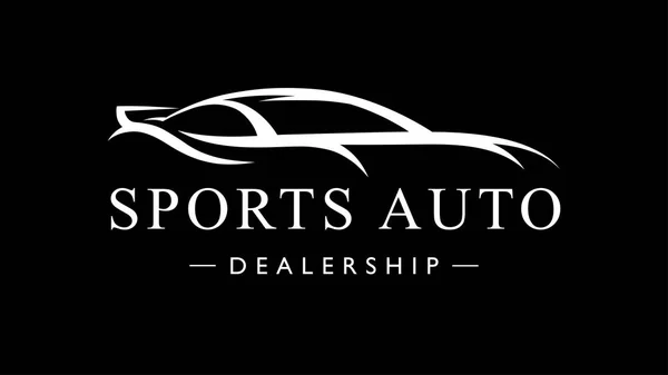 Özel otomatik spor araba bayilik logosunu görmeniz gerekir. Motorlu araç siluet süper araba tasarımı. Vektör çizim.