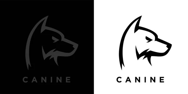 Abstrakten Stil Wachhund Logo Vorlage Design Hundehund Ikone Konzept Wildwölfe — Stockvektor