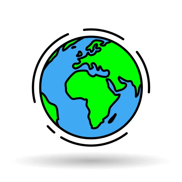 Mundo globo vector icono. Signo de tierra global simple . — Vector de stock