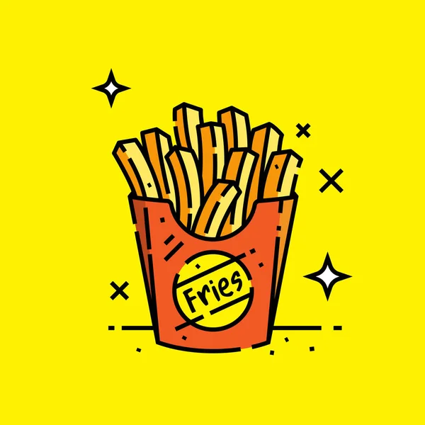 Pommes frites linje ikon — Stock vektor