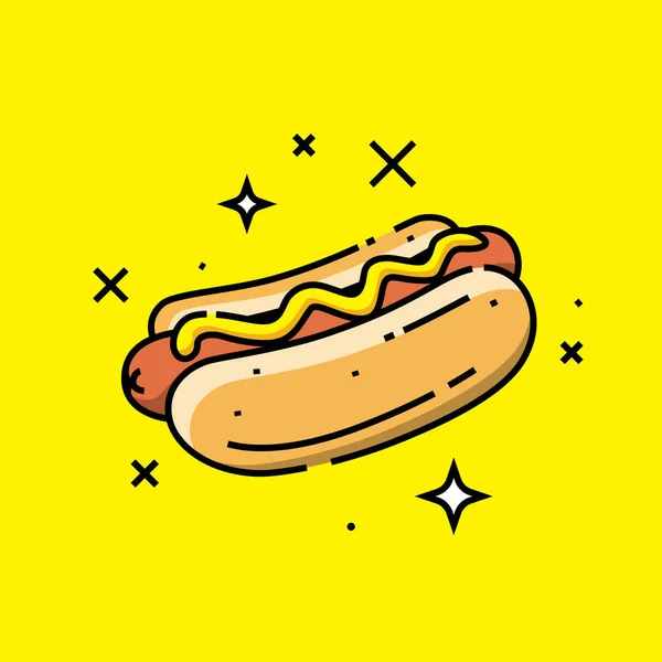 Hot dog ikon — Stock vektor