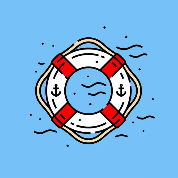 Icono del anillo de boya salvavidas — Vector de stock