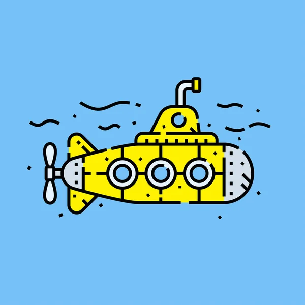 Icono submarino amarillo — Vector de stock