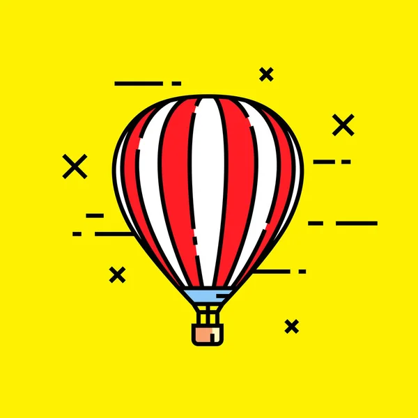 Hot air balloon line icon — Stock Vector