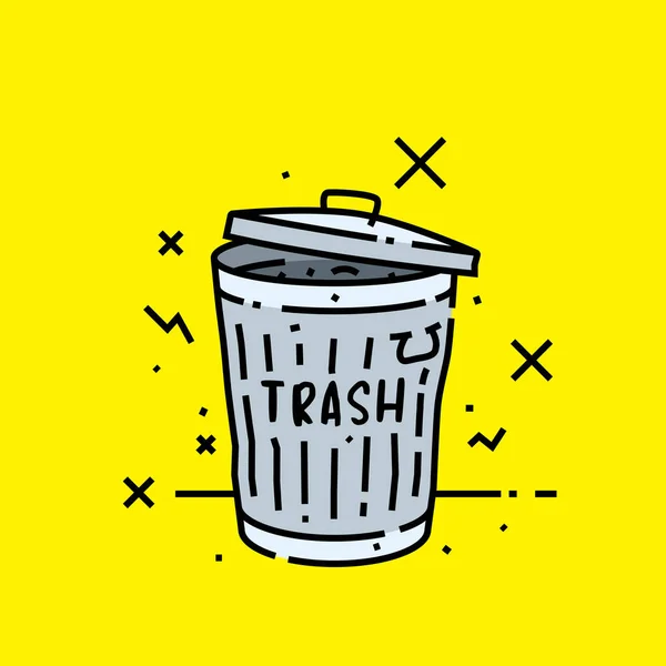 Old trash can icon — Stock Vector