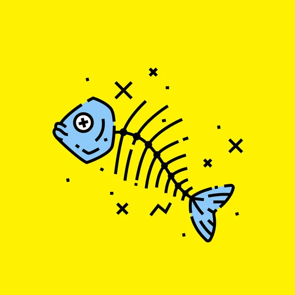 Icono pescado muerto — Vector de stock