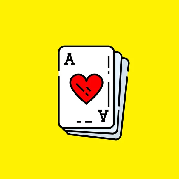Ikona asa z karty serca — Wektor stockowy