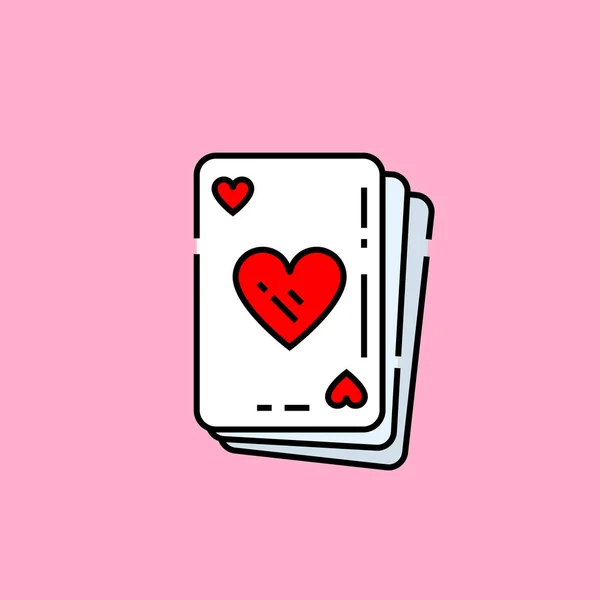 Icône de carte de poker coeur — Image vectorielle