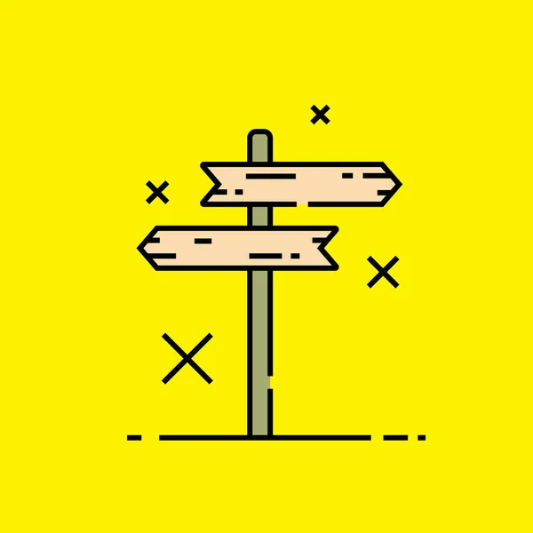 Wooden crossroad signpost icon — Stock Vector