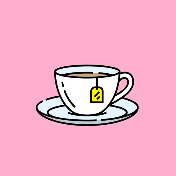 Teacup line icon — Stock Vector