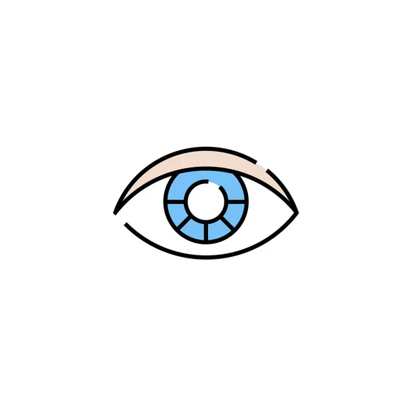 人眼线图标 抽象视觉符号 在白色背景上隔离的视力图形 矢量插图 — 图库矢量图片