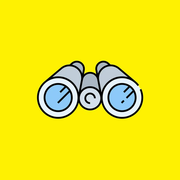 Farbbinokularlinien Symbol Optisches Fernglas Symbol Isoliert Auf Gelbem Hintergrund Suchlinsenzeichen — Stockvektor