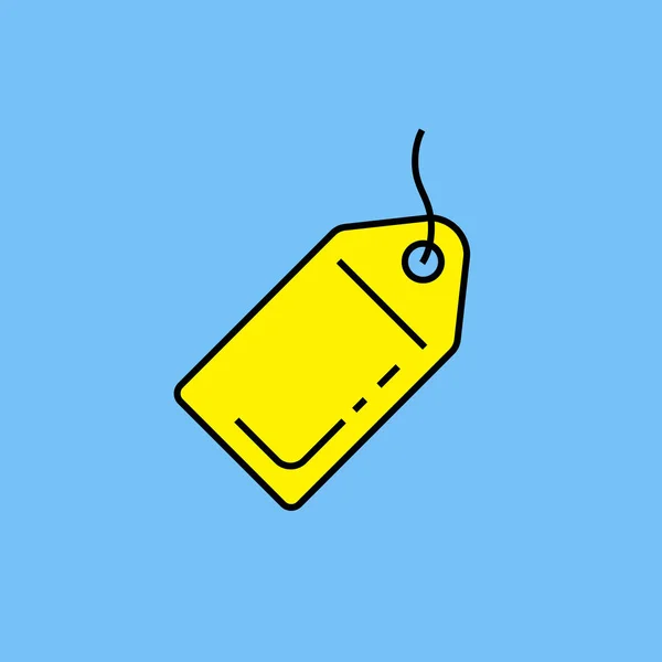 Icono Línea Amarilla Símbolo Etiqueta Precio Por Menor Aislado Sobre — Archivo Imágenes Vectoriales