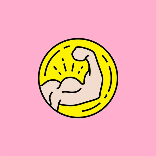 Εικονίδιο Μυικής Γραμμής Bicep Μυϊκό Αρσενικό Σύμβολο Δύναμης Του Βραχίονα — Διανυσματικό Αρχείο