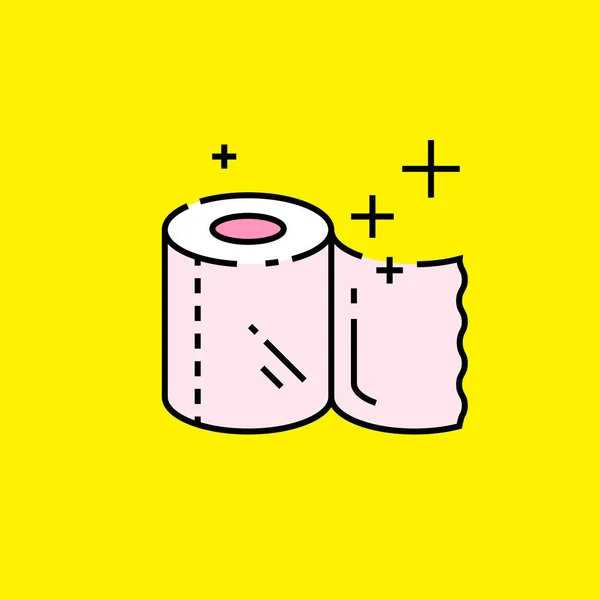 Papier Lijn Icoon Badkamer Hygiënepapier Weefsel Symbool Roze Sanitaire Roll — Stockvector