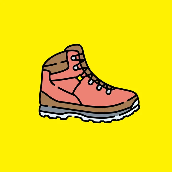 Εικονίδιο Γραμμής Μποτάκια Πεζοπορίας Εξωτερικές Δερμάτινες Μπότες Περπάτημα Σύμβολο Απομονώνεται — Διανυσματικό Αρχείο