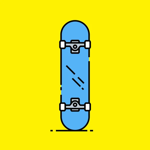 Skateboard Line Ikone Klassisches Blaues Deck Städtisches Skateboard Grafik Isoliert — Stockvektor