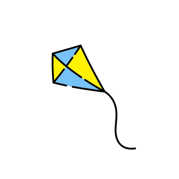 Sininen Keltainen Leija Linja Kuvake Vektoriesimerkki — vektorikuva