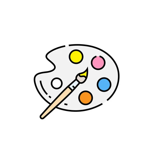 Icono Línea Paleta Pintura Pincel Artista Símbolo Paleta Colores Ilustración — Archivo Imágenes Vectoriales