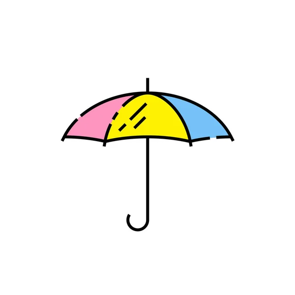 Umbrella Line Icon Colorful Simple Parasol Symbol Vector Illustration — Stock Vector