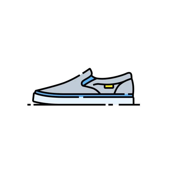 Icona Della Linea Scarpe Slip Simbolo Casual Della Sneaker Calzature — Vettoriale Stock
