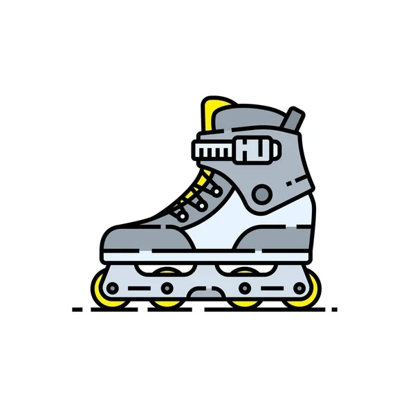 Inline Skates Line Icon Roller Blades Symbol Vector Illustration — Stock Vector