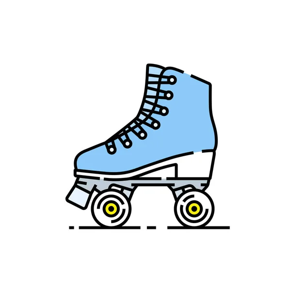 Εικονίδιο Γραμμής Πατίνια Κορίτσια Μπλε Μπότες Πατινάζ Σύμβολο Απεικόνιση Διανυσματικών — Διανυσματικό Αρχείο