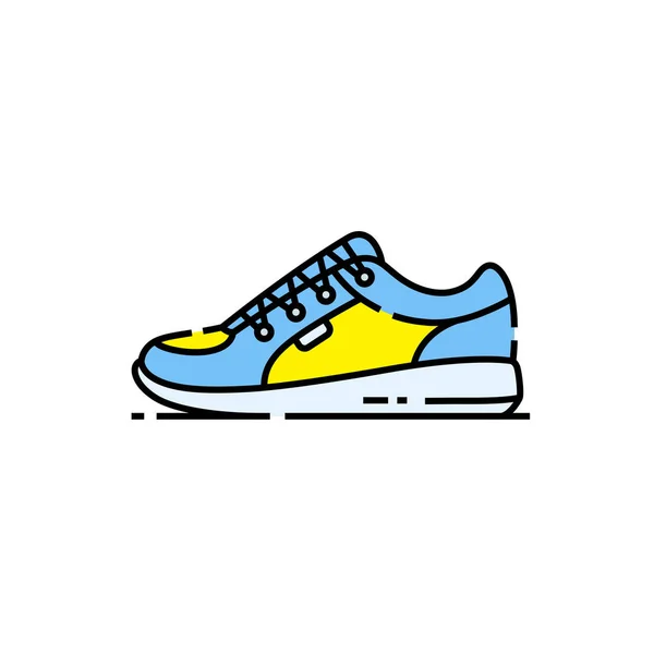 スニーカーラインアイコン スポーツトレーニングシューズのシンボル トレーナーの靴のサイン ベクトルイラスト — ストックベクタ