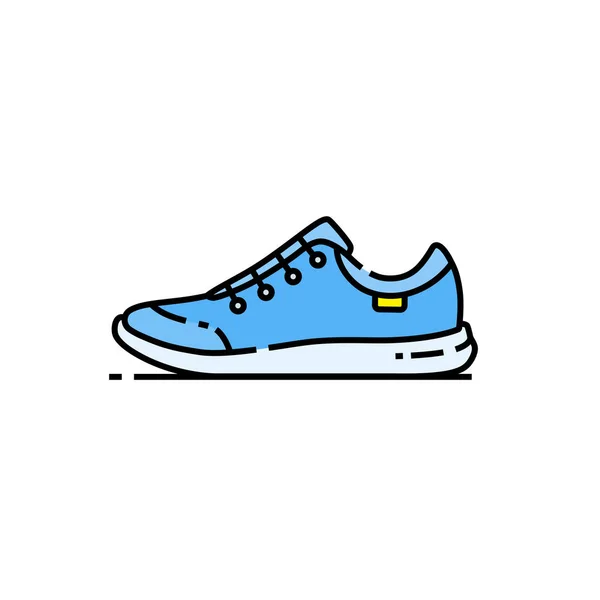 Training Shoes Line Icon Blue Sports Running Footwear Symbol Gym — Stock Vector