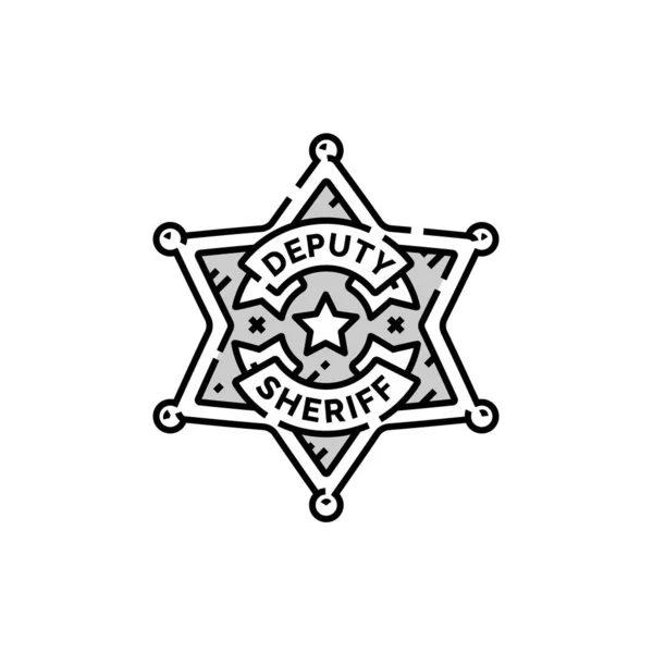 Sheriffabzeichenzeichensymbol Wild West Ranger Star Symbol Vektorillustration lizenzfreie Stockvektoren