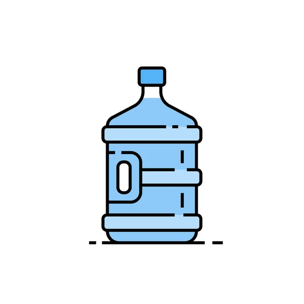 Gallonen Wasserflasche Linie Symbol Großes Klares Blaues Mineralwasserbehältersymbol Aus Kunststoff Stockillustration