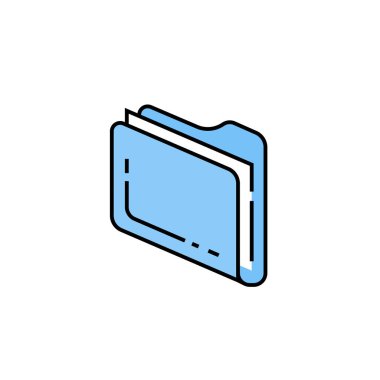 Bilgisayar klasör satırı simgesi. Mavi dosya işareti. Belge sembolü. Vektör Illustration.