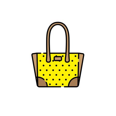 Çanta çizgi simgesi. Çanta sembolü. Polka nokta çanta işareti. Vektör Illustration.