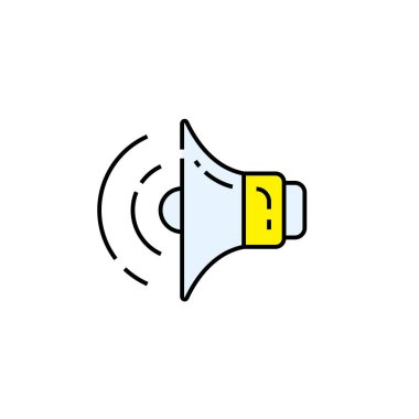 Hoparlör Hattı simgesi. Stereo ses sembolü. Müzik hacmi işareti. Vektör Illustration.