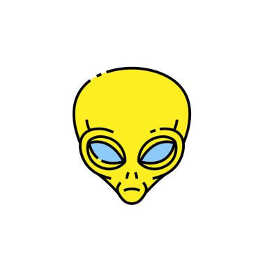 Alien çizgi simgesi. Uzay Mars sembolü. Dünyadışı Işaret. Vektör Illustration.