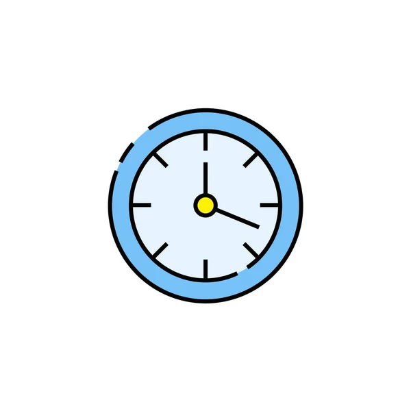 Wall Clock Line Icon Simple Time Symbol Vector Illustration — Stock Vector