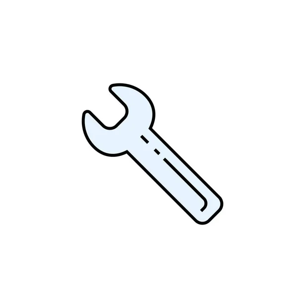 Schraubenzeilensymbol Schraubenschlüssel Service Tool Zeichen Vektorillustration — Stockvektor