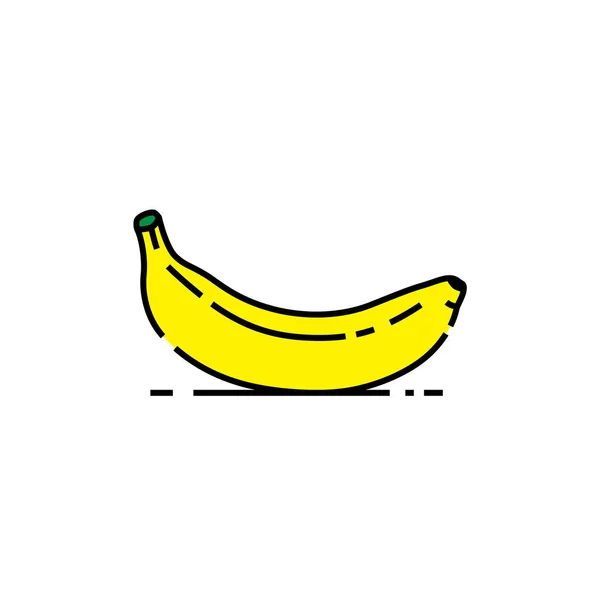 Banana Line Icon Yellow Fruit Symbol Vector Illustration — Stock Vector
