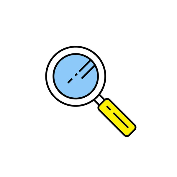 Powiększ Ikonę Linii Szklanej Symbol Powiększający Znak Wyszukiwania Ilustracja Wektorowa — Wektor stockowy