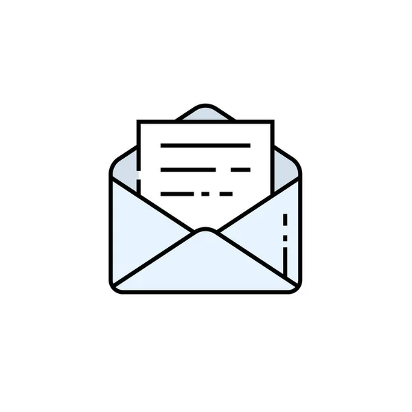 Mail Zeilensymbol Öffnen Postbrief Symbol Postbotenschild Vektorillustration — Stockvektor